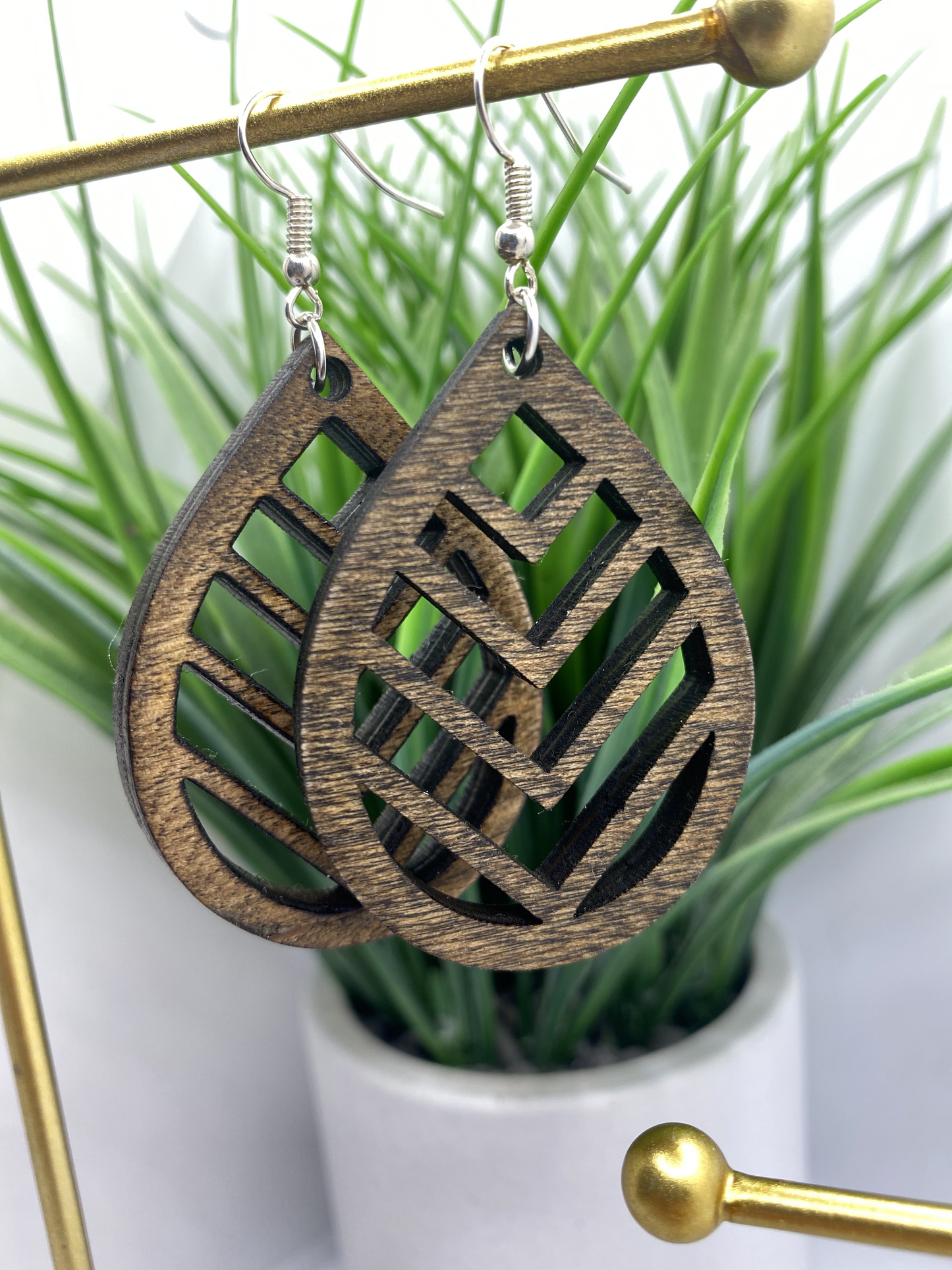 Chevron Wood Earrings.