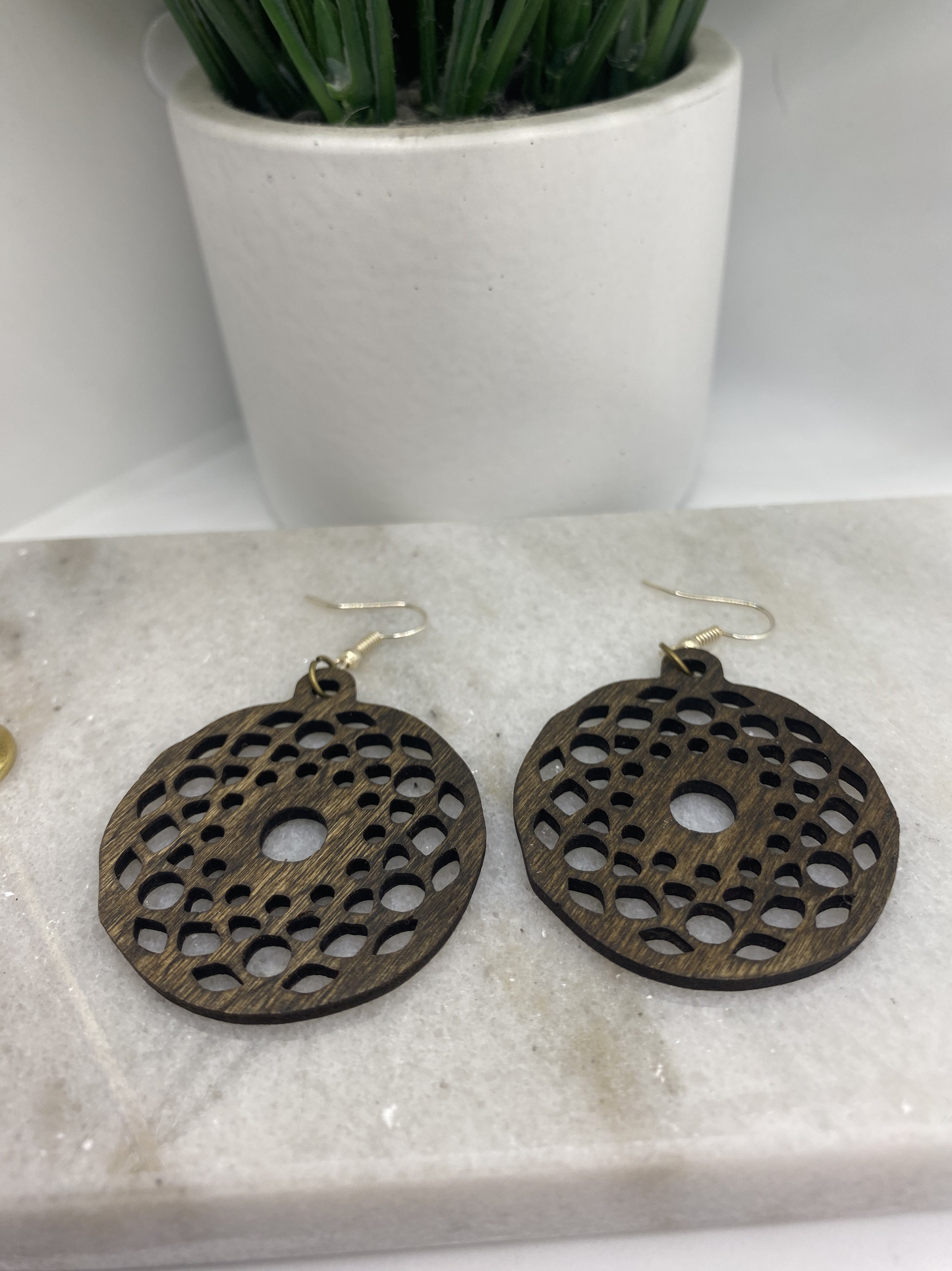 Circle Wood Earrings.