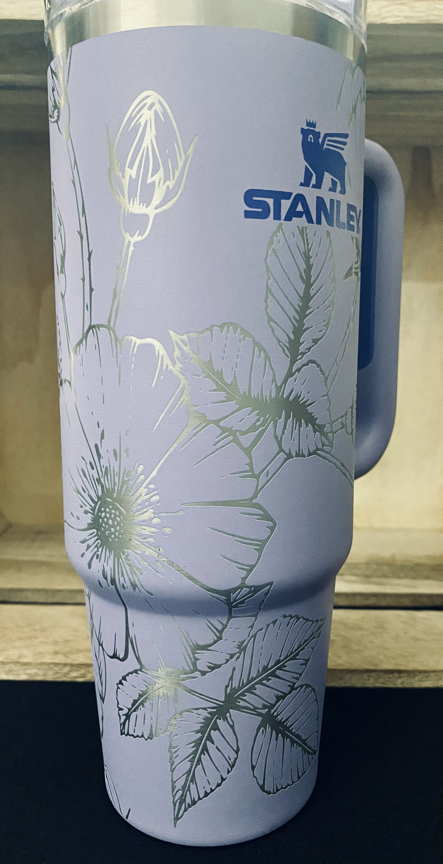 30oz Stanley with Petunia Wrap – Firefly Laser and Engraving