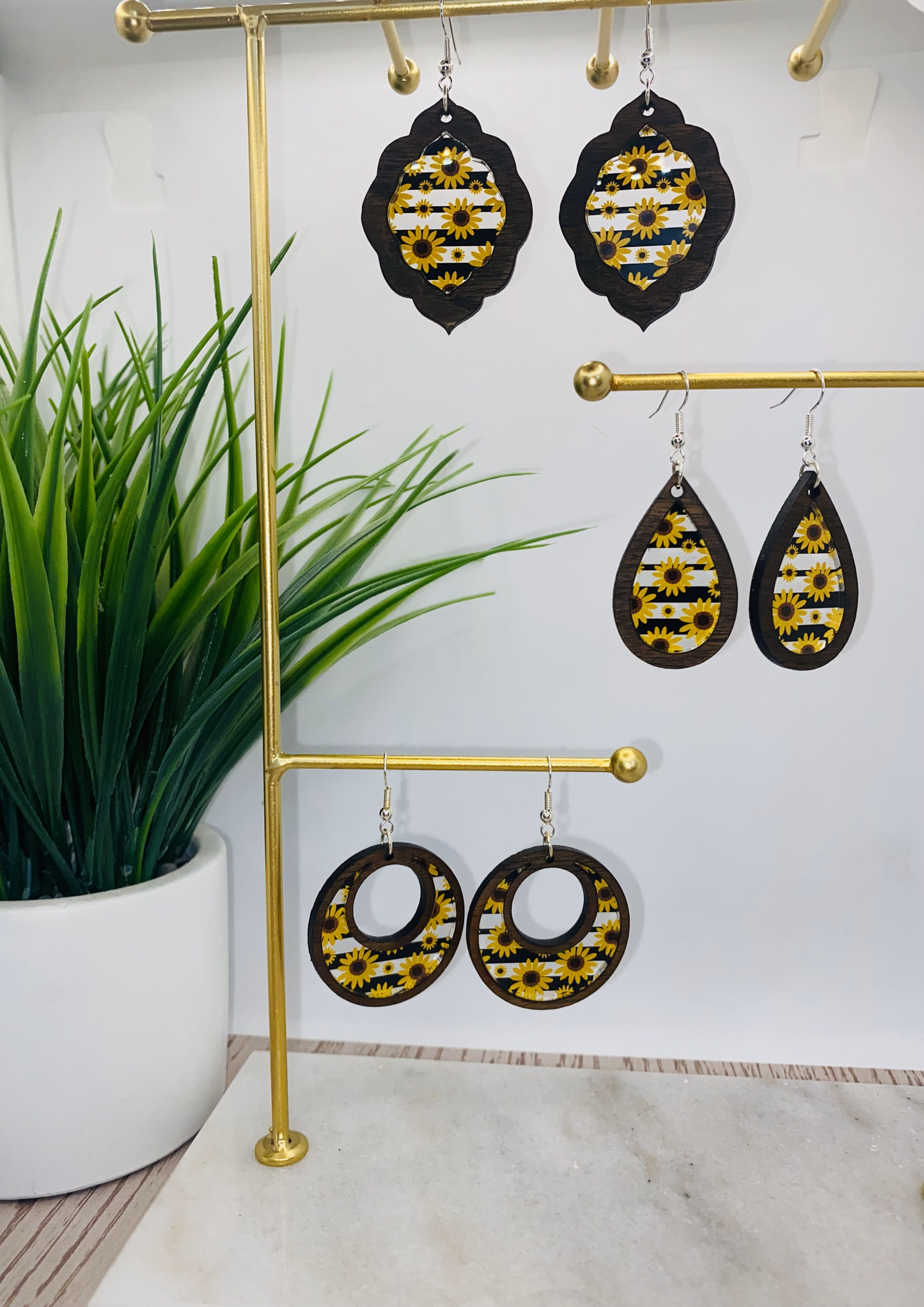 Yellow Daisy Flower Earrings