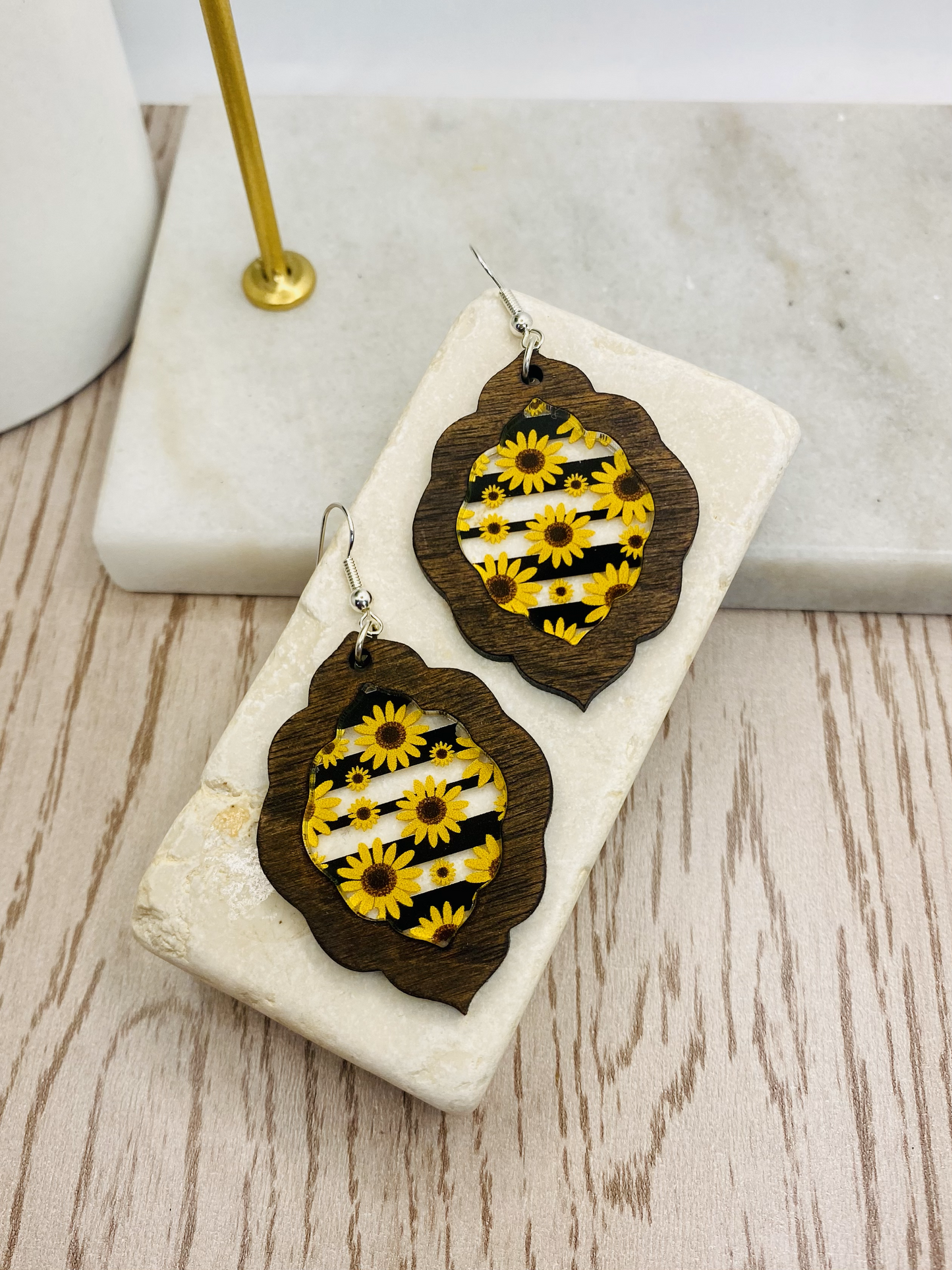 Yellow Daisy Flower Earrings