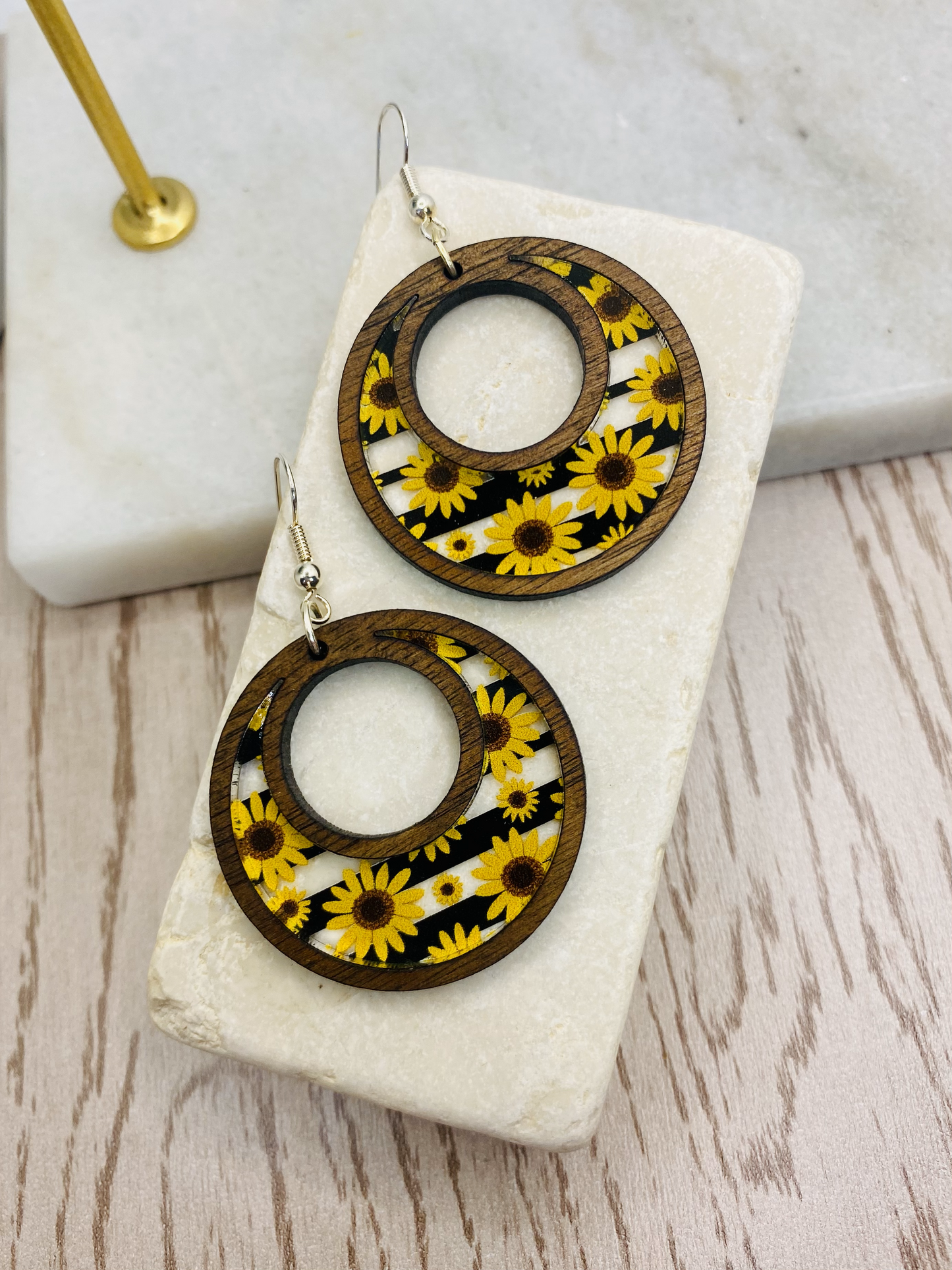 Yellow Daisy Flower Earrings