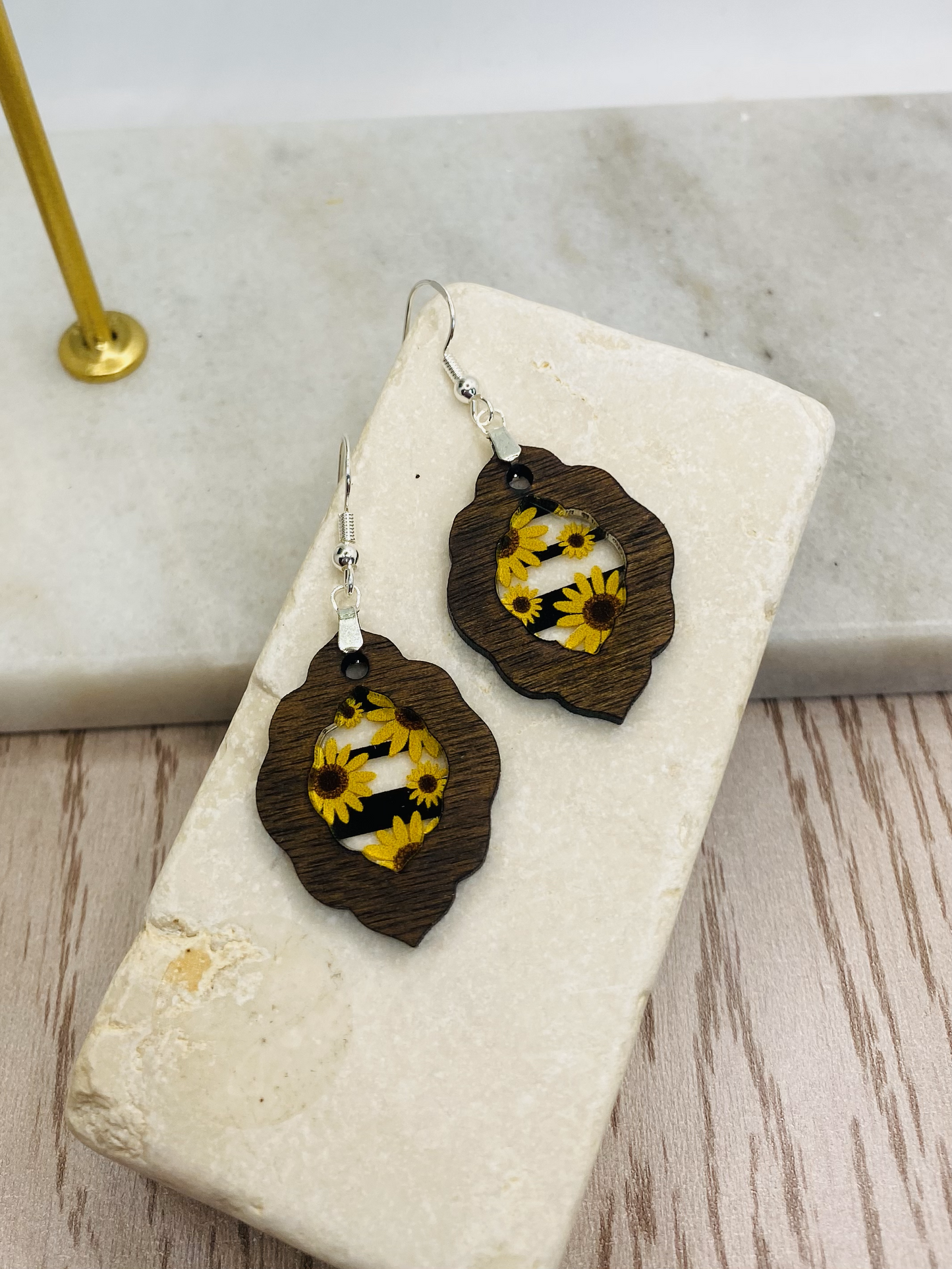 Yellow Daisy Flower Earrings