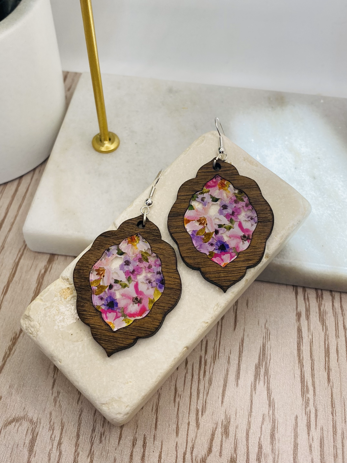 Pink Floral Earrings-Round/Teardrop/Boho