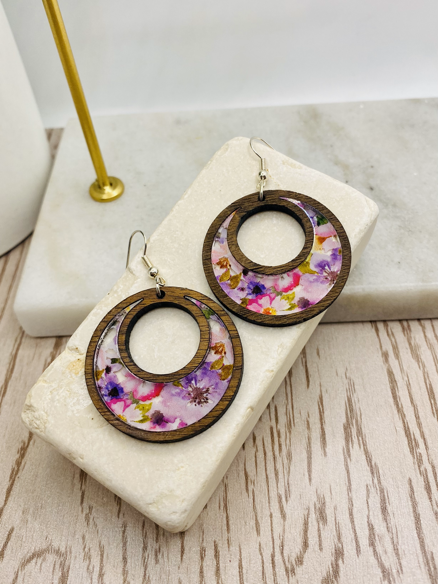 Pink Floral Earrings-Round/Teardrop/Boho