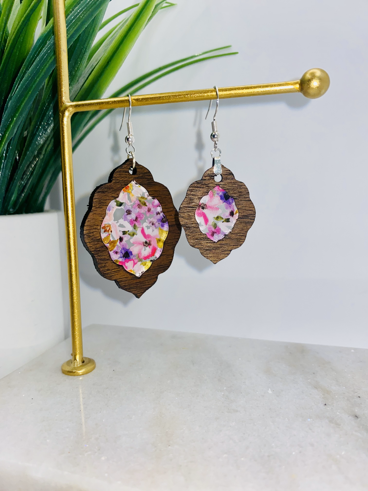 Pink Floral Earrings-Round/Teardrop/Boho