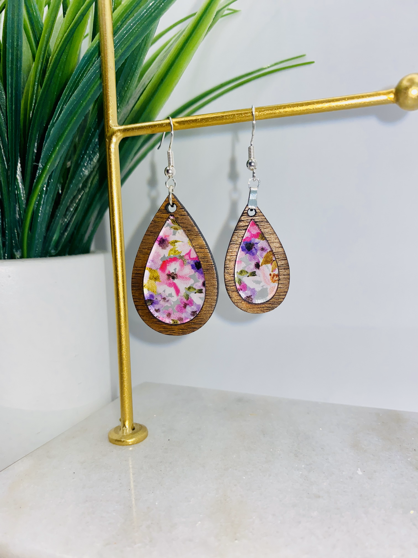 Pink Floral Earrings-Round/Teardrop/Boho
