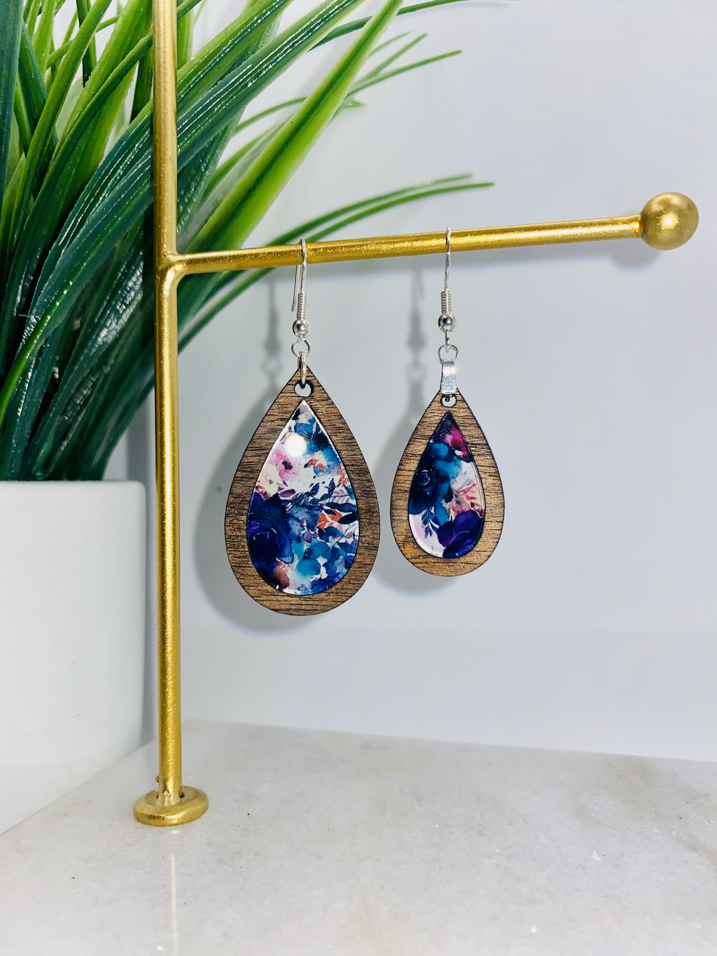 Watercolor Floral Earrings-Boho/round/teardrop