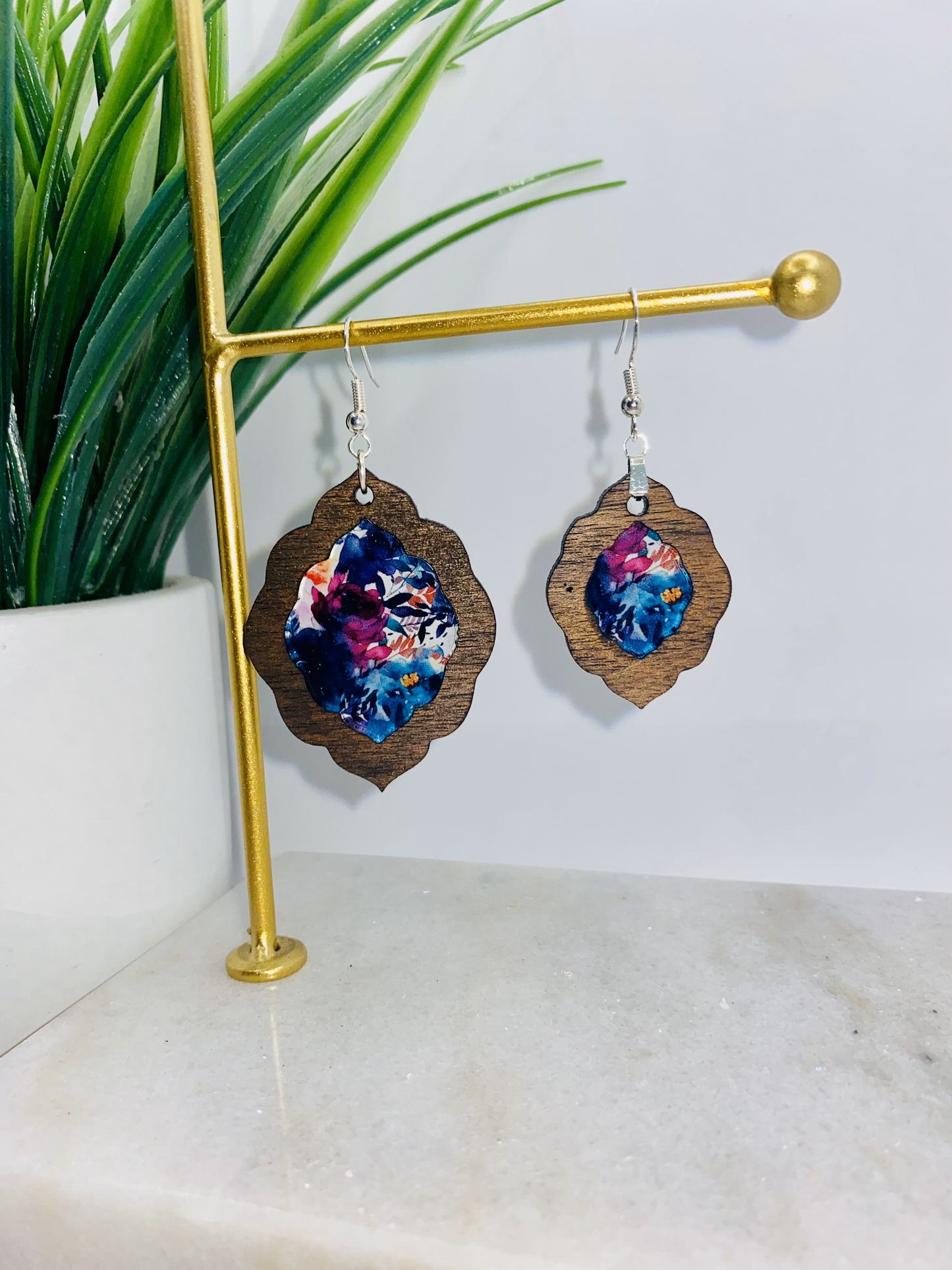 Watercolor Floral Earrings-Boho/round/teardrop