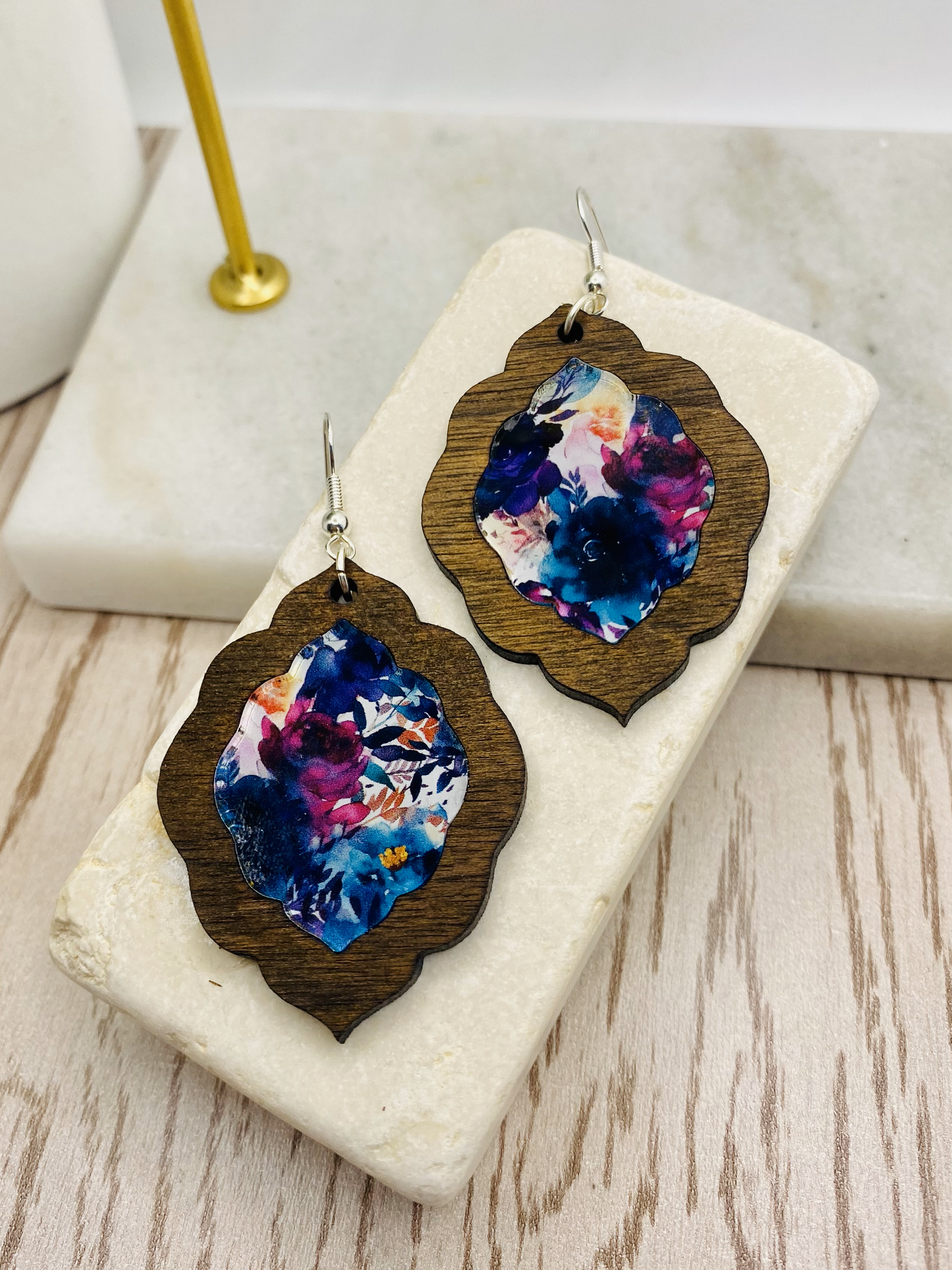 Watercolor Floral Earrings-Boho/round/teardrop