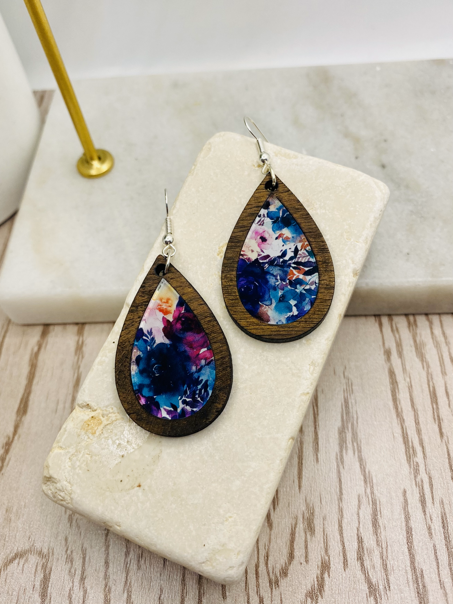 Watercolor Floral Earrings-Boho/round/teardrop