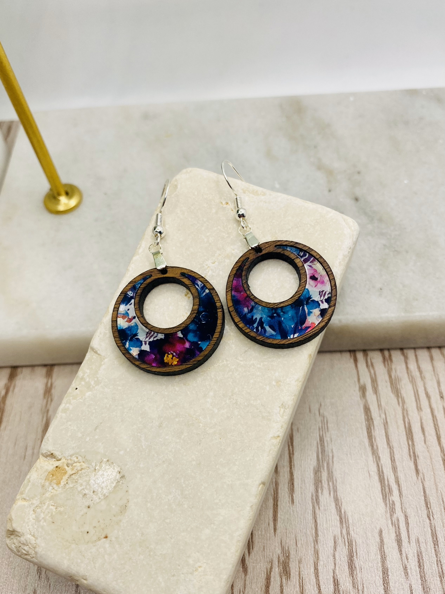 Watercolor Floral Earrings-Boho/round/teardrop