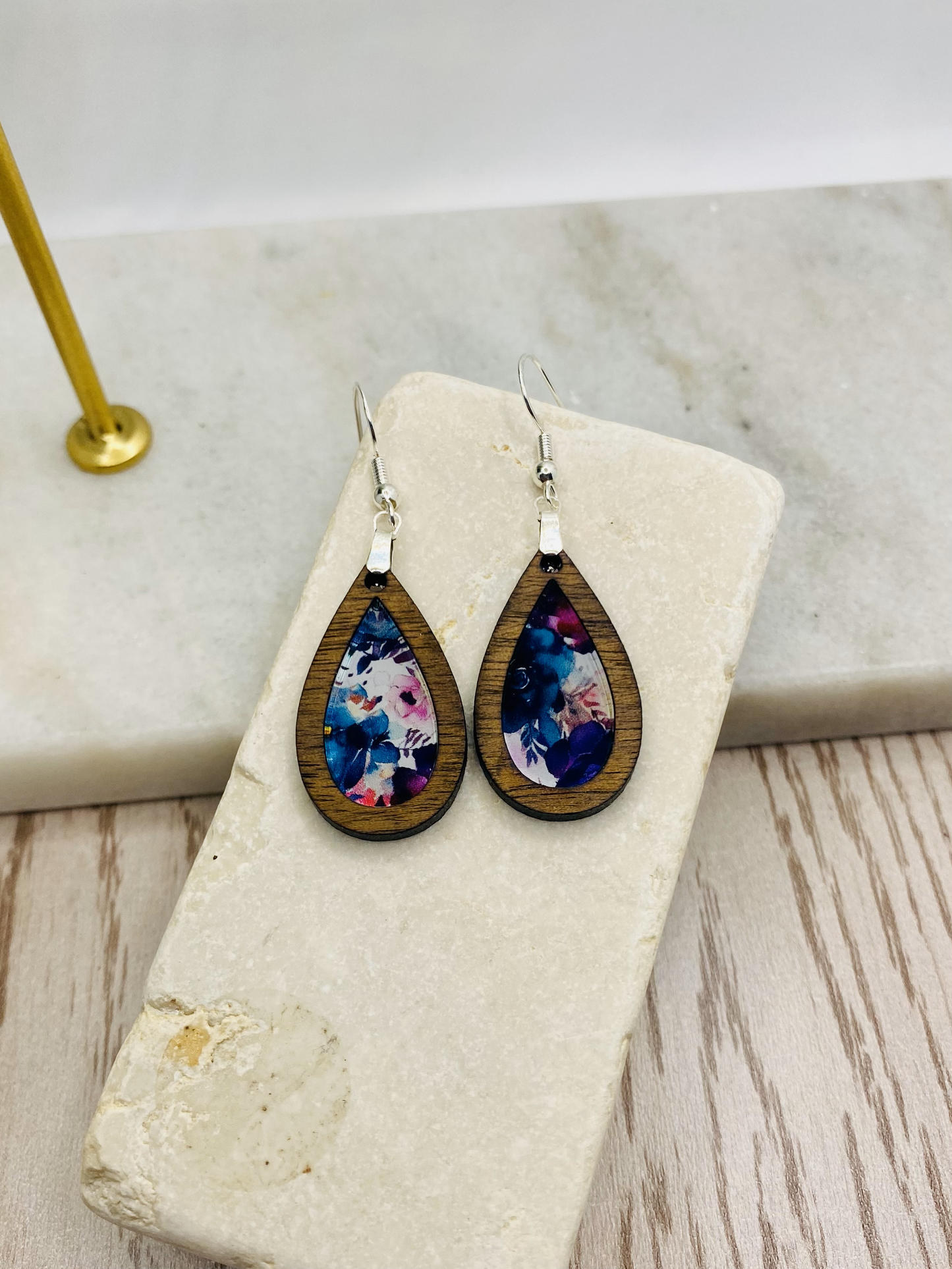 Watercolor Floral Earrings-Boho/round/teardrop