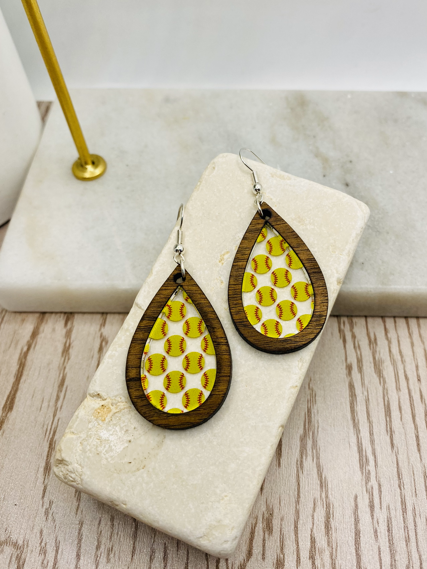 Softball Earrings-Round/Boho/Cirlce