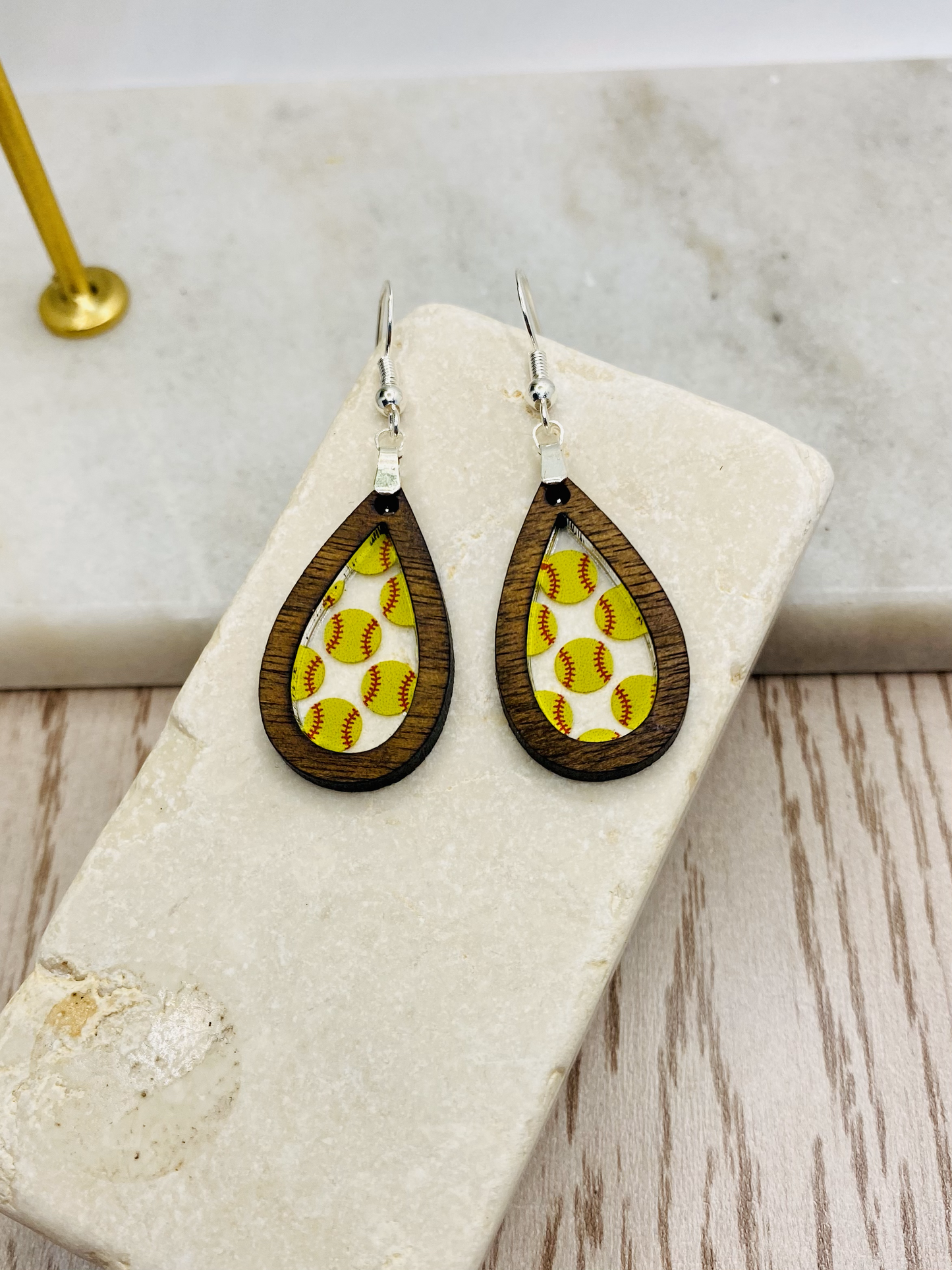 Softball Earrings-Round/Boho/Cirlce