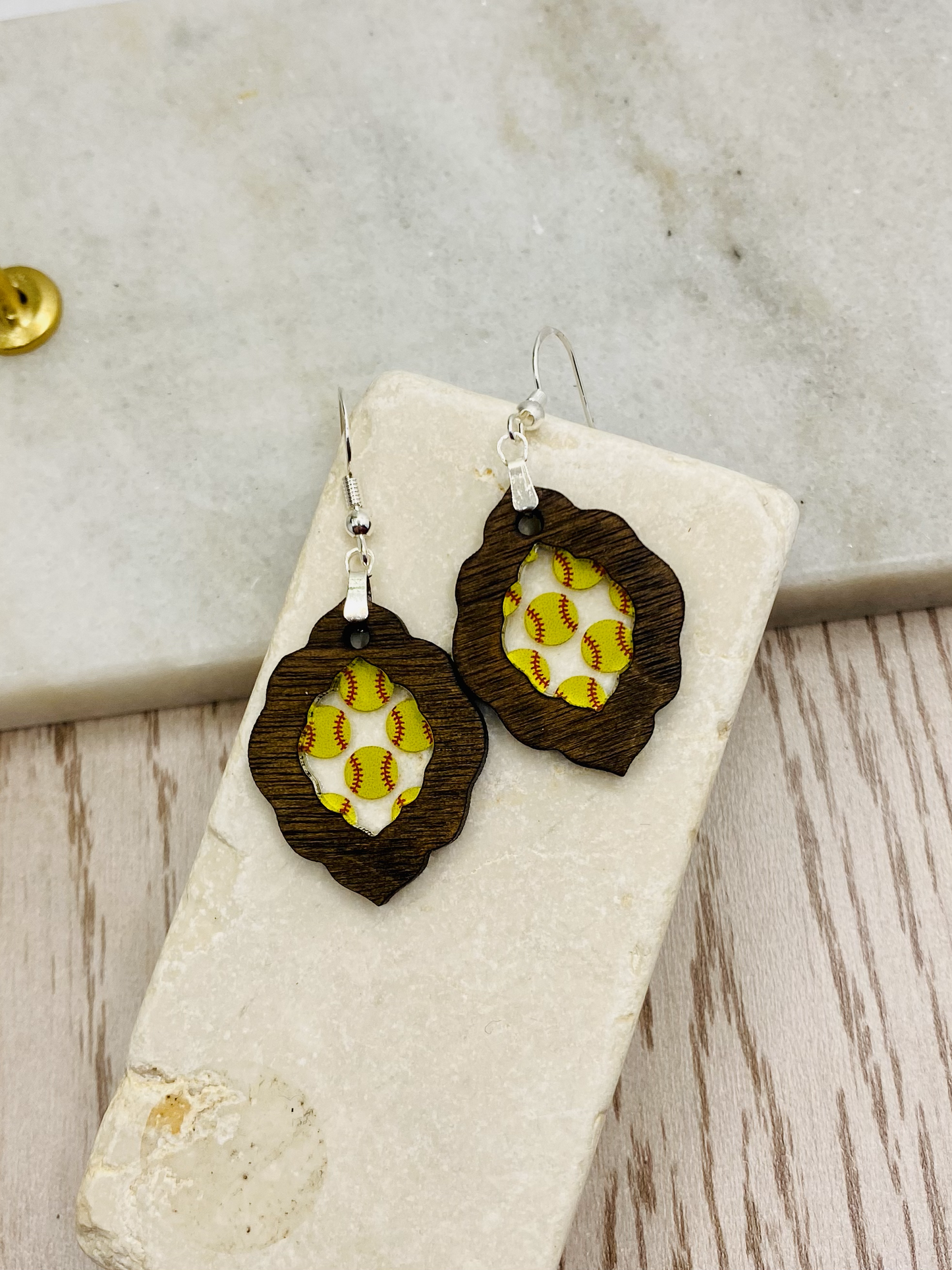 Softball Earrings-Round/Boho/Cirlce