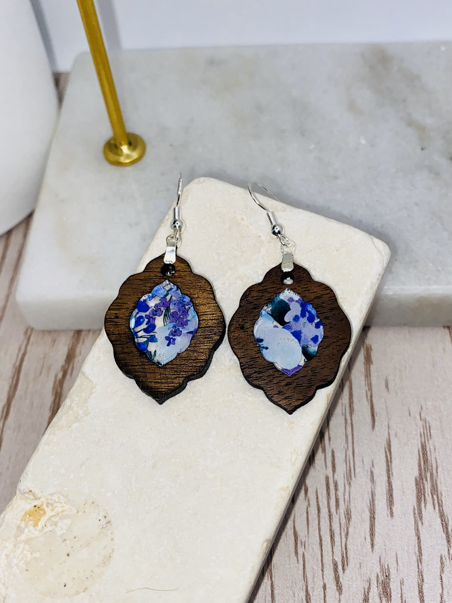 Blue and White Floral earrings-Round/Boho/Teardrop