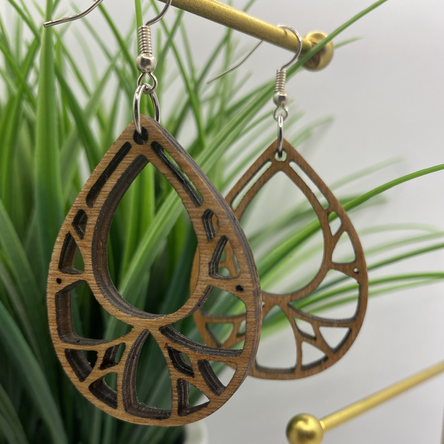 Rooted Necessity Wood Earrings.